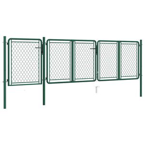 vidaXL Portail de jardin en acier vert 400 x 75 cm