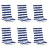 vidaXL Coussin d'ext&eacute;rieur 6 pc Tissu Bleu et Blanc 120 x 50 x 7 cm