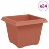 vidaXL Pot de Fleurs Carr&eacute; 24 pcs Rouge brique 23 x 23 x 17,5 cm