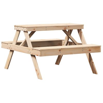 vidaXL Table de pique-nique 105x134x75 cm bois massif de pin