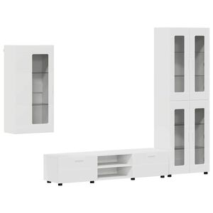 vidaXL Ensemble meuble TV FLORIN 3 pc Blanc Bois d'ing&eacute;nierie