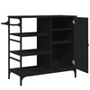 vidaXL Chariot de cuisine noir 87,5x38,5x84,5 cm bois d'ingénierie