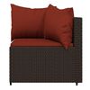 vidaXL Canap&eacute;s d'angle de jardin et coussins2pcs marron r&eacute;sine tress&eacute;e