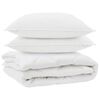 vidaXL Duvet toutes saisons avec oreiller 3 pi&egrave;ces Blanc Microfibre