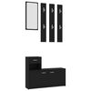 vidaXL Ensemble de meubles de couloir Noir Bois d'ing&eacute;nierie