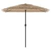 vidaXL Parasol de jardin avec LED et m&acirc;t en acier marron 248x248x248cm