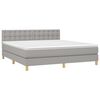 vidaXL Sommier &agrave; lattes de lit et matelas et LED Gris clair 180x200 cm