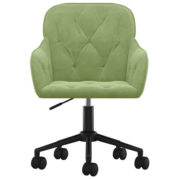 vidaXL Chaises pivotantes à manger lot de 2 Vert clair Velours
