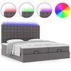 vidaXL Lit ottoman avec matelas & LED Gris 180x200cm similicuir