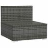 vidaXL Canap&eacute; central de jardin avec coussins Gris R&eacute;sine tress&eacute;e