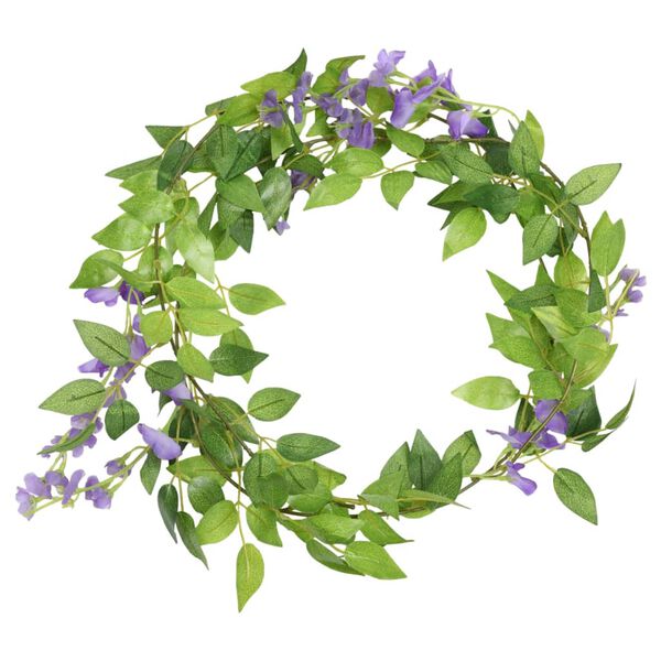 vidaXL Guirlandes de fleurs 6 pcs violet 200 cm