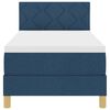 vidaXL Lit &agrave; ressorts avec matelas Bleu 80 x 200 cm tissu