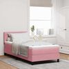 vidaXL Lit &agrave; ressort LED avec matelas Rose 90 x 200 cm Velours