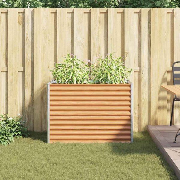vidaXL Jardini&egrave;re sur&eacute;lev&eacute;e 98 x 50 x 68 cm Acier galvanis&eacute;