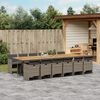 vidaXL Ensemble &agrave; manger de jardin coussins 13 pcs gris r&eacute;sine tress&eacute;e
