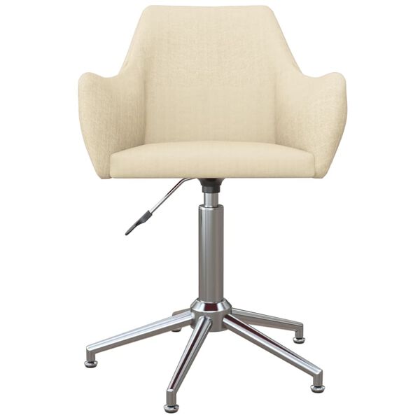 vidaXL Chaises pivotantes &agrave; manger lot de 2 Cr&egrave;me Tissu