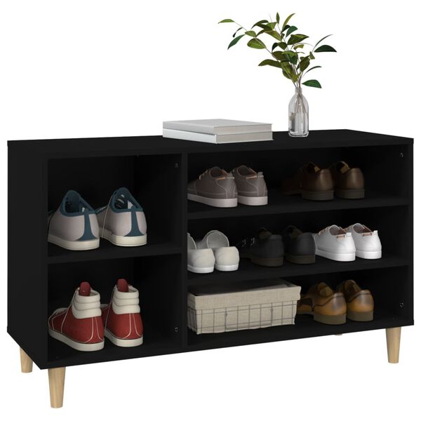 vidaXL Armoire à chaussures Noir 102x36x60 cm Bois d'ingénierie