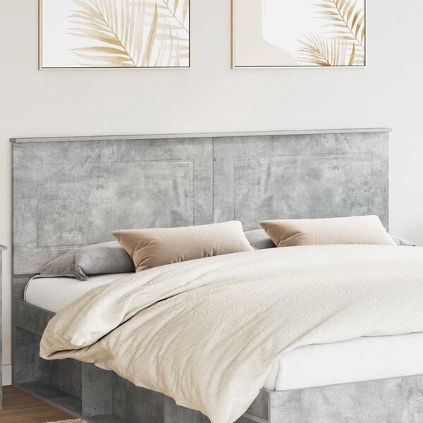 vidaXL T&ecirc;te de lit Gris b&eacute;ton 200 cm Bois d'ing&eacute;nierie