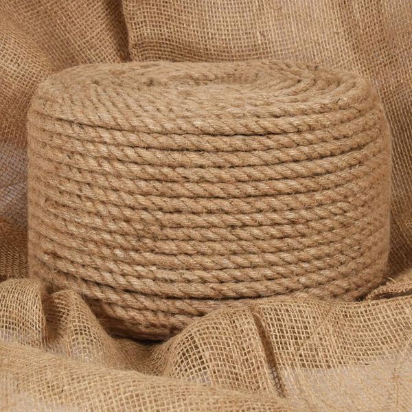 vidaXL Corde de jute 25 m de long 14 mm d'&eacute;paisseur