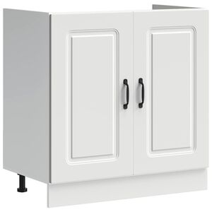 vidaXL Meuble bas pour &eacute;vier Kalmar blanc 80x46x81,5cm bois ing&eacute;nierie