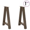 vidaXL Pieds de table &agrave; manger en forme de A, 2 pi&egrave;ces, 50 x (72-73) cm, acier