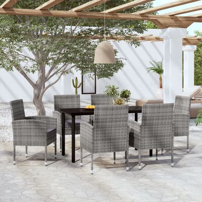 vidaXL Ensemble à manger de jardin 7 pcs Anthracite