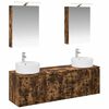 vidaXL Ensemble d'armoire de salle de bain 5 pc Ch&ecirc;ne fum&eacute;