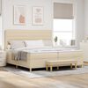 vidaXL Lit &agrave; ressorts avec matelas Cr&egrave;me 200 x 200 cm tissu