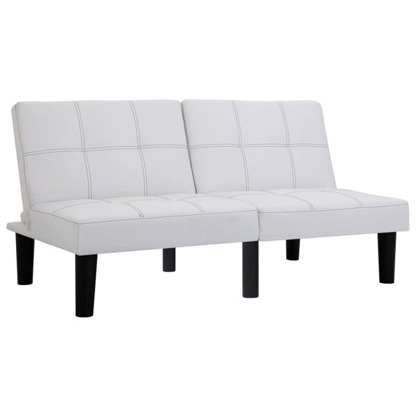 vidaXL Canap&eacute; &agrave; 2 places Blanc Similicuir