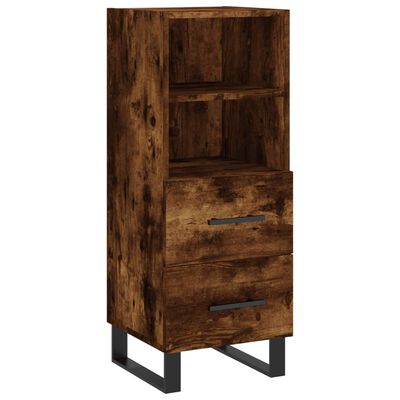 vidaXL Buffet haut Chêne fumé 34,5x34x180 cm Bois d'ingénierie