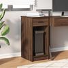 vidaXL Support de tour d'ordinateur et tiroir ch&ecirc;ne marron 35x45x77 cm
