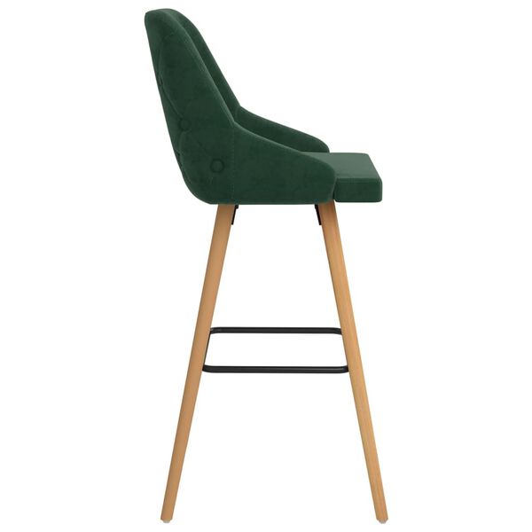 vidaXL Tabourets de bar lot de 2 vert foncé velours