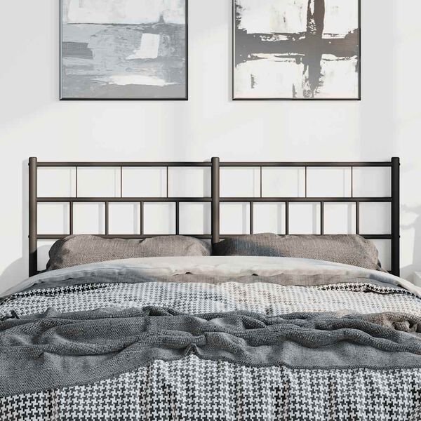 vidaXL T&ecirc;te de lit de remplacement m&eacute;tal noir 150 cm