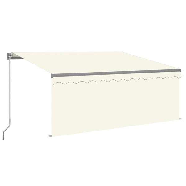 vidaXL Auvent r&eacute;tractable manuel avec store 3,5x2,5 m Cr&egrave;me