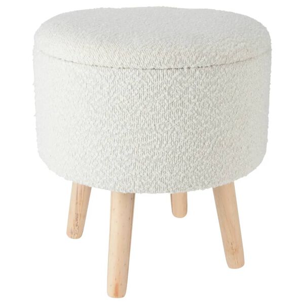 Home&Styling Tabouret de rangement &Oslash;35x40 cm blanc ivoire