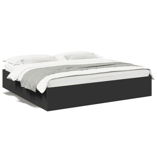 vidaXL Cadre de lit sans matelas noir 200x200 cm