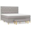 vidaXL Sommier &agrave; lattes de lit avec matelas Gris clair 160x200cm Tissu