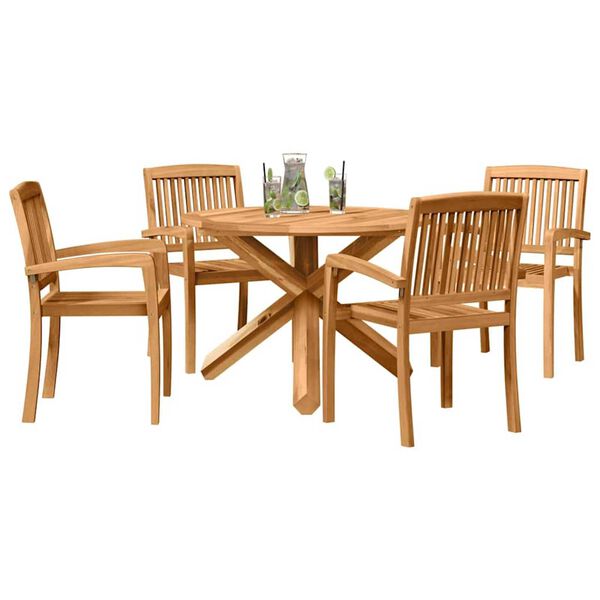 vidaXL Ensemble de salle &agrave; manger pour jardin 3 pcs Marron