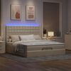 VidaXL Cadre de lit ottoman avec matelas cr&egrave;me 200x200cm tissu