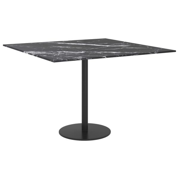 vidaXL Dessus de table noir 60x60 cm 6 mm verre trempé design marbre