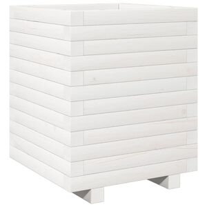 vidaXL Jardini&egrave;re blanc 40x40x49,5 cm bois de pin massif