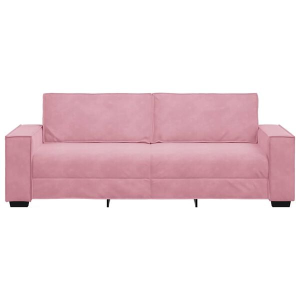 vidaXL Canapé à 3 places Rose 180 cm Velours