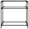 vidaXL Table console avec dessus en verre transparent 80x35x81cm acier