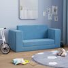 vidaXL Canap&eacute;-lit pour enfants 2 places bleu peluche douce