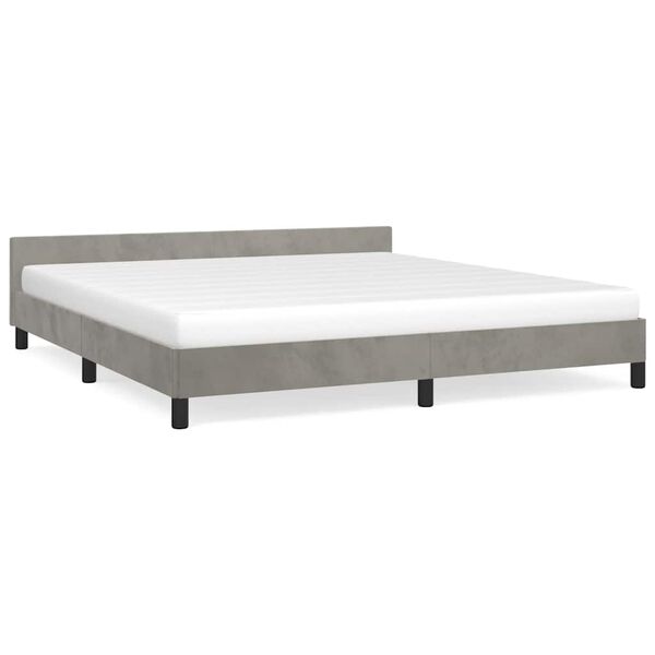 vidaXL Cadre de lit sans matelas gris clair 180x200 cm velours