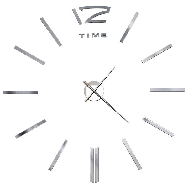 vidaXL Horloge murale 3D Design moderne 100 cm XXL Argent&eacute;