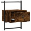 vidaXL Table de chevet murale ch&ecirc;ne fum&eacute; 35x30x51 cm cm