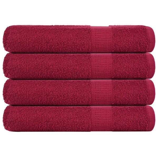vidaXL Serviettes FROGN 4 pcs bordeaux 100x200 cm 360 g/m&sup2;