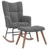 vidaXL Chaise &agrave; bascule avec repose-pied Gris fonc&eacute; Velours