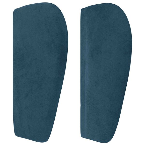 vidaXL T&ecirc;te de lit avec oreilles Bleu fonc&eacute; 203x23x78/88 cm Velours